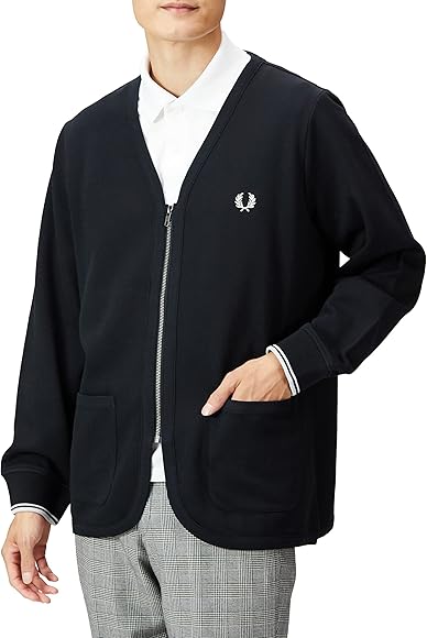 Amazon | [フレッドペリー] カーディガン ZIP THROUGH V NECK CARDIGAN メンズ | カーディガン 通販